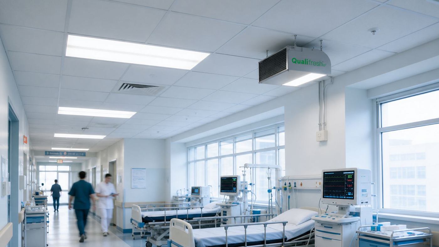 Qualifresh montat la tavan într-un salon de spital